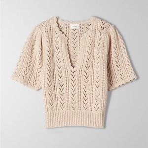ARITZIA | Crochet V-Neck Sweater